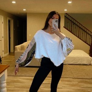 We The Free Blossom Printed Balloon Sleeve Shirt